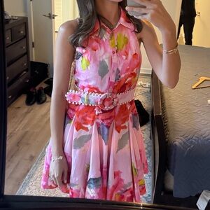 Hemant and Nandita Vibrant Floral Mini Dress